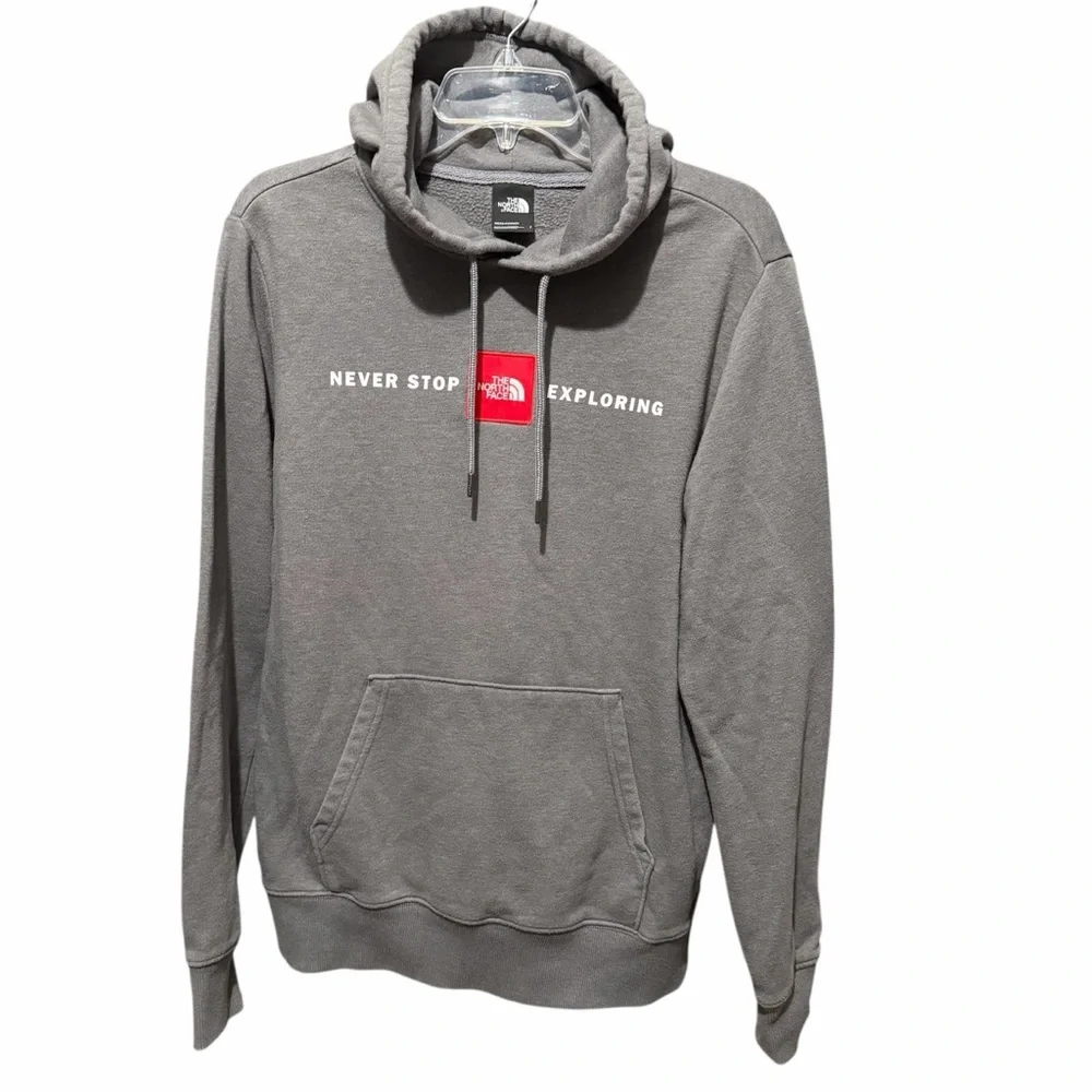 The North Face Never Stop Exploring Men’s Hoodie Sz Small Gray Pullover Logo